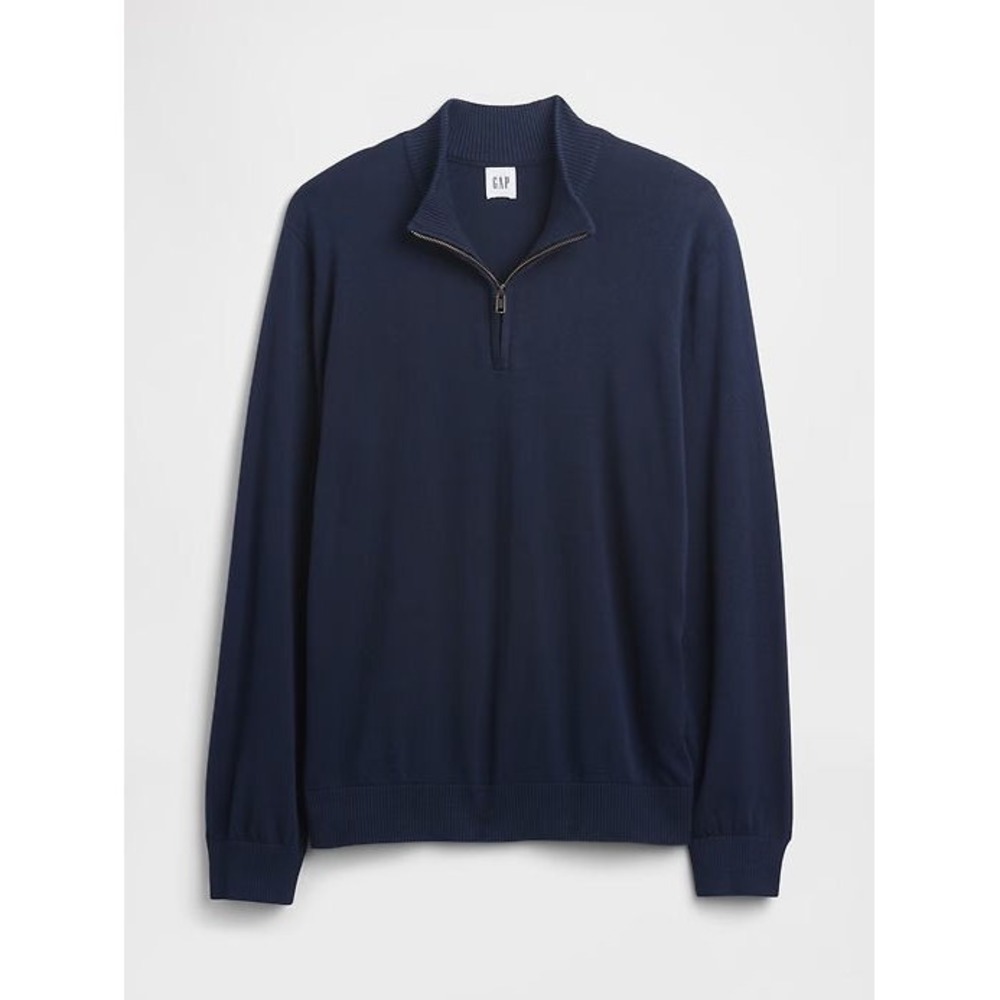 GAP Men's Relaxed 1/4 Zip Mockneck Sweater - Tapestry Navy #790468 - XL -‎ $70